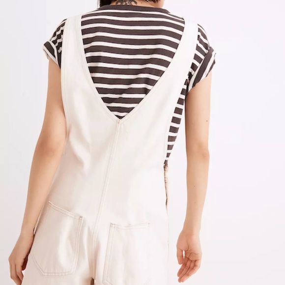 NWT Madewell Denim Corsica Short Overalls in Vintage Canvas Wash - Picture 6 of 9